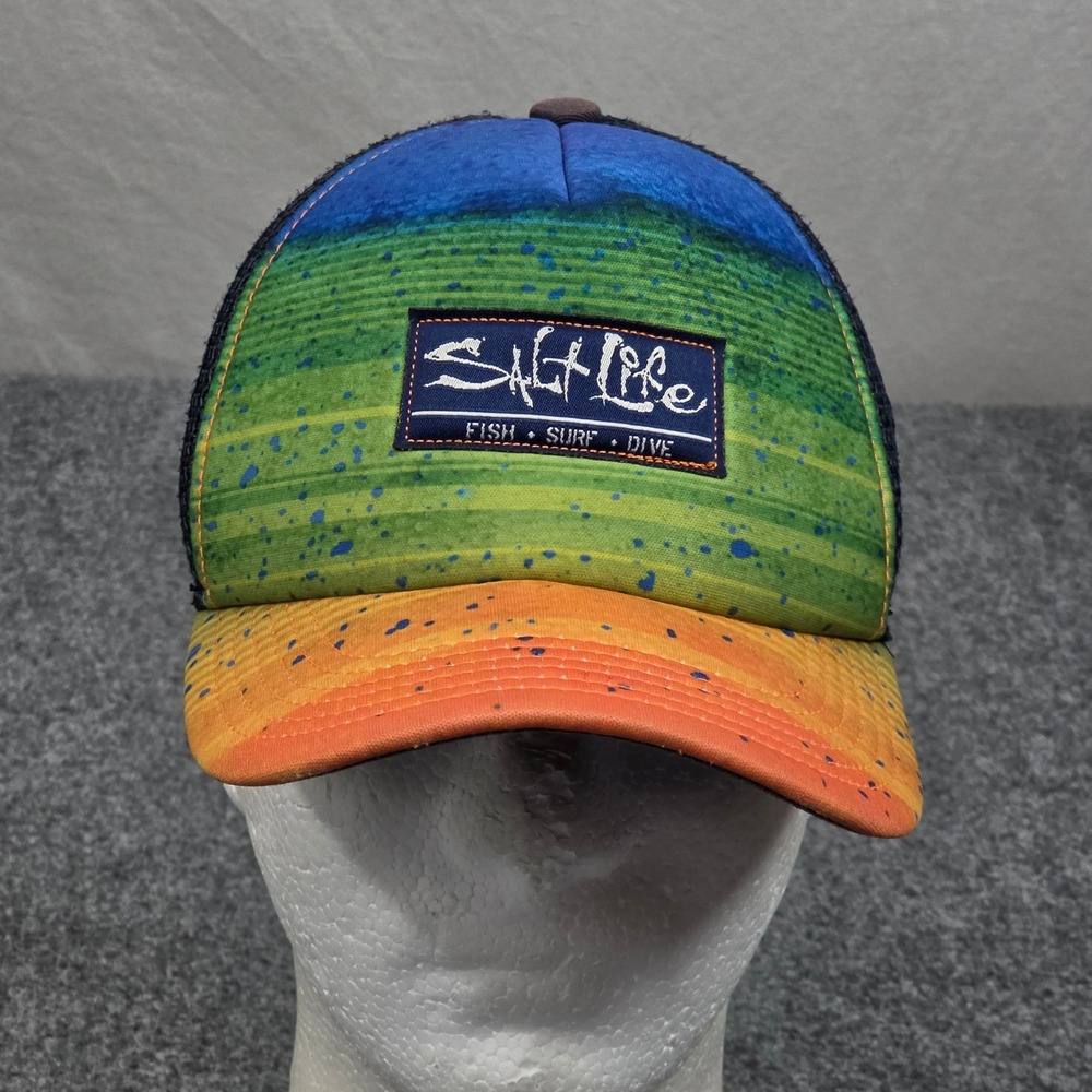Salt Life‎ Trucker Hat Youth Cap Colorful Mahi Mahi Gradient Fishing Snapback